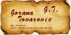 Gorana Tovarović vizit kartica